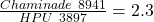 \frac{Chaminade  \ 8941}{HPU  \ 3897} = 2.3