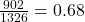 \frac{902}{1326}=0.68