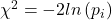 \chi^2=-2ln\left ( p_{i} \right )