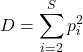 \begin{align*} D =\sum_{i=2}^{S}p_{i}^2 \end{align*}