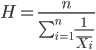 equation harmonic mean