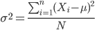 equation population variance