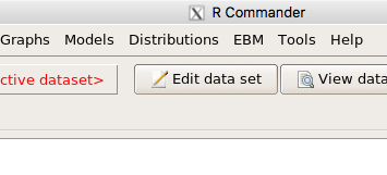After restart of R Commander the EBM plug-in is now visible in the menu.