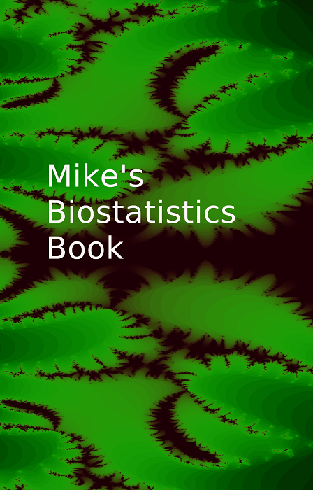 cover image Mike's Biostatistics Book. The cover image is a manowar fractal generated in Fractal Explorer, the GNU Image Manipulation Program (GIMP).