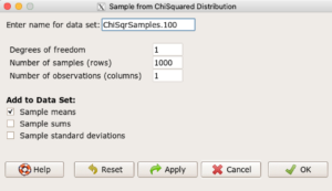 Rcmdr command to select sample from a distribution