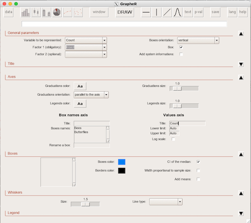 Screenshot GrapheR menu