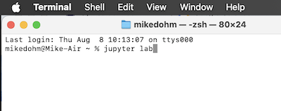 start jupyter lab in terminal