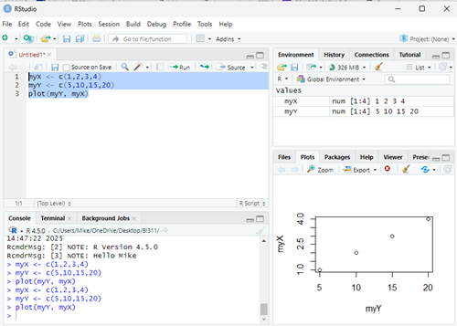 Screenshot Rstudio